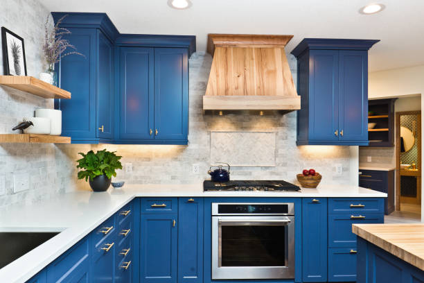 Kitchen Remodeling in Yorba Linda - CA underway as installers position new cabinets and island panels